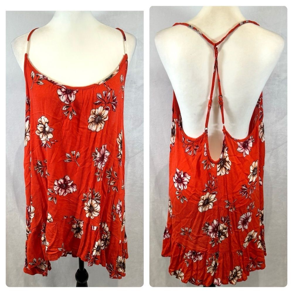 Exist burnt orange strappy backless mini dress size large